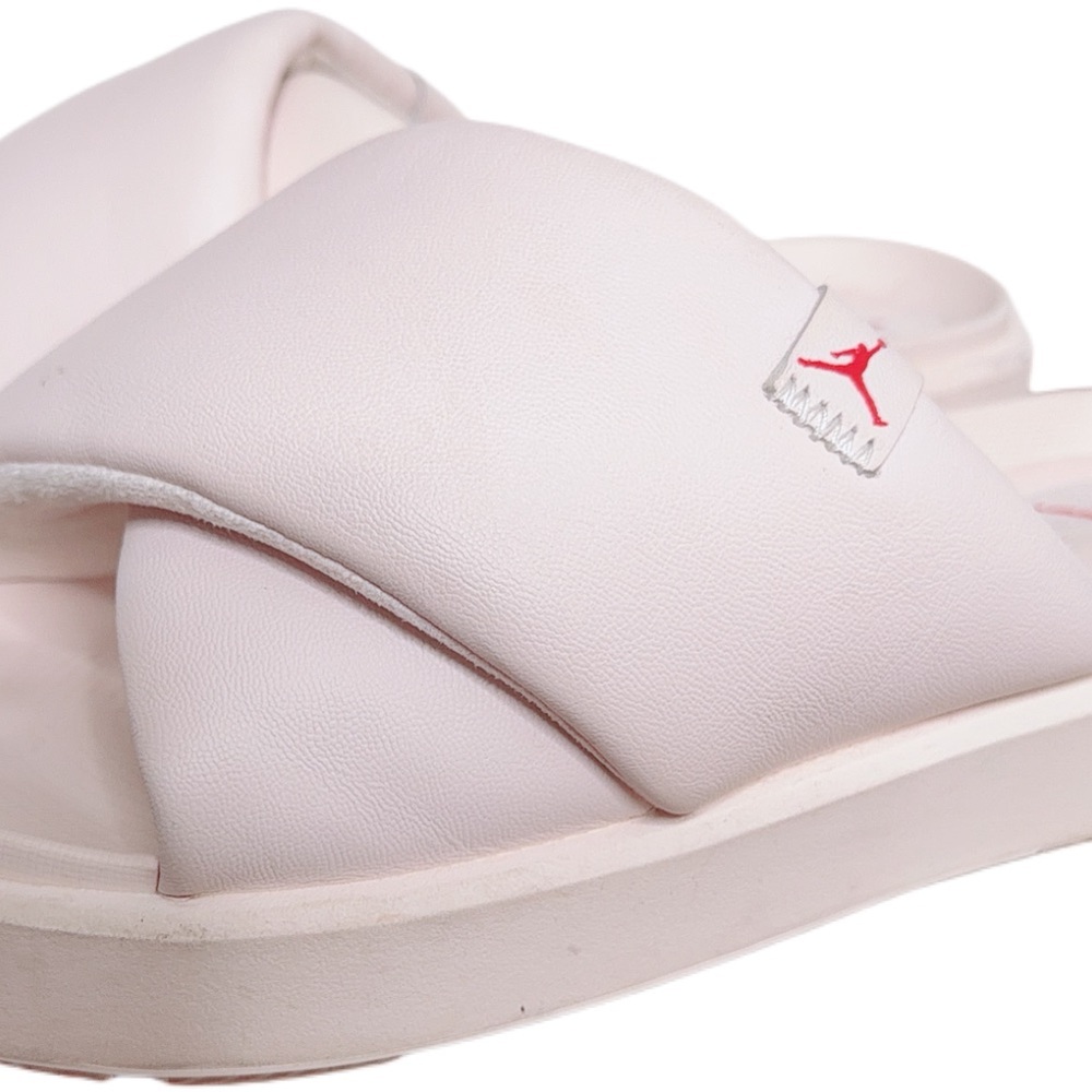 Like New! Jordan Women's Pale Pink Leather Slide Sandals Sz 10 - Picture 2 of 3